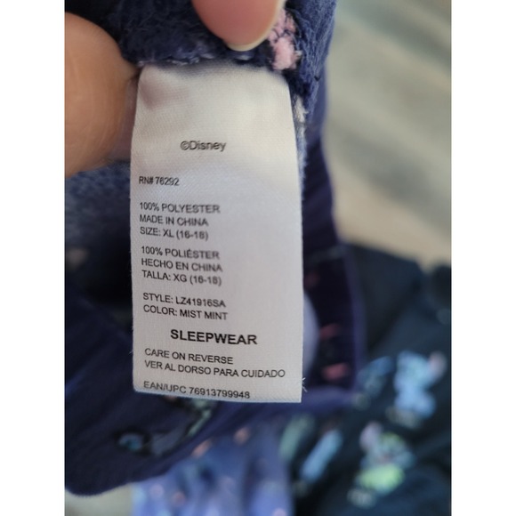 Disney Stitch Pajama Set Women's Sleepwear T-Shirt Pants Sleep Set size L/XL #21 - Picture 5 of 6